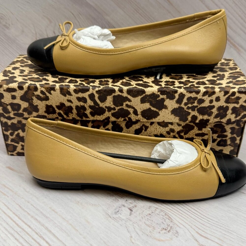 French Sole	Camille Cap Toe Leather Flats